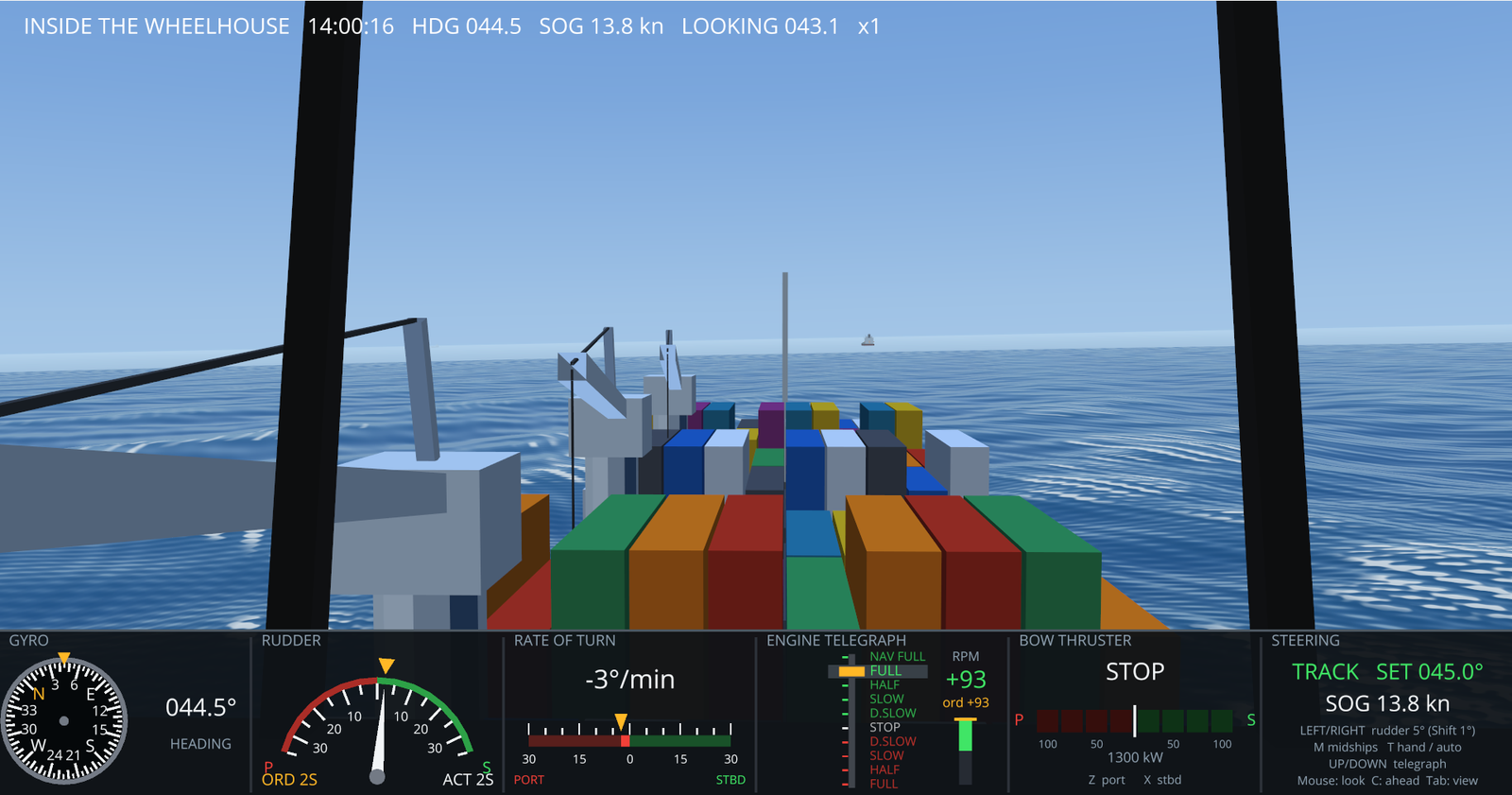 View from inside the wheelhouse